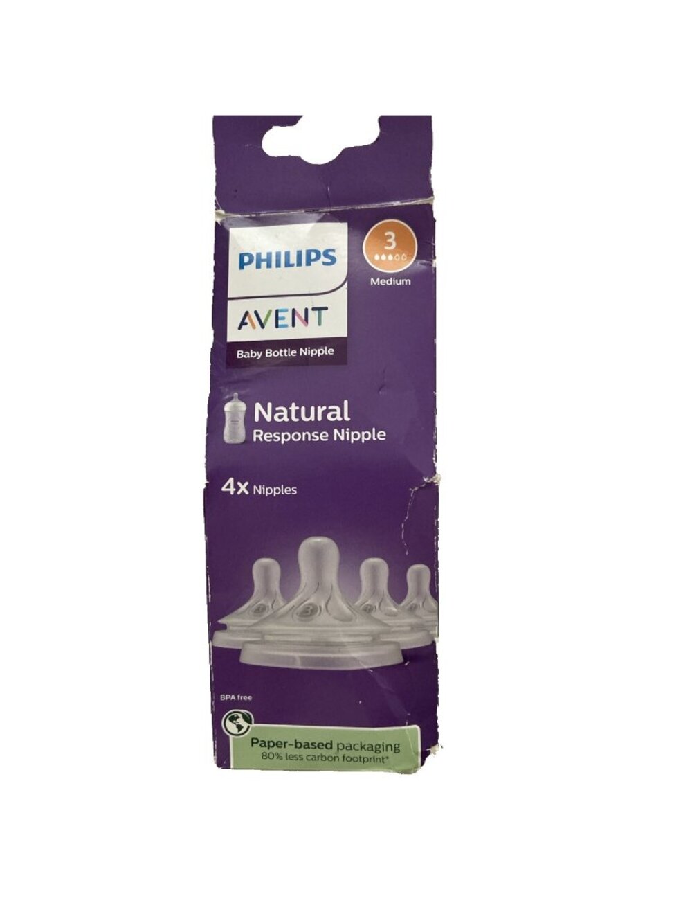 Baby bottle Nipples 4 Philips Avent Natural Response Medium Flow (Flow 3)
